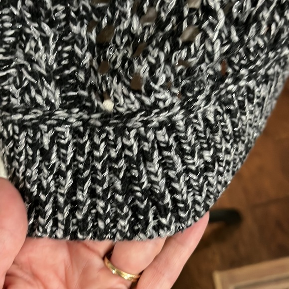 Tommy Bahama black, gray and silver/metallic open knit pullover sweater Size XS - Picture 11 of 17